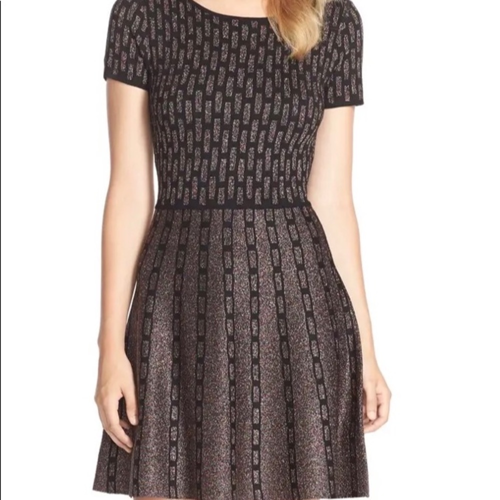 Cynthia Steffe Sage and Metallic Flare Dress